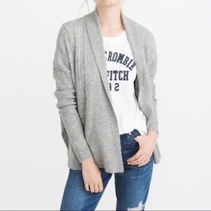 A&F Light Grey Open-Front Sweater, S, NEW